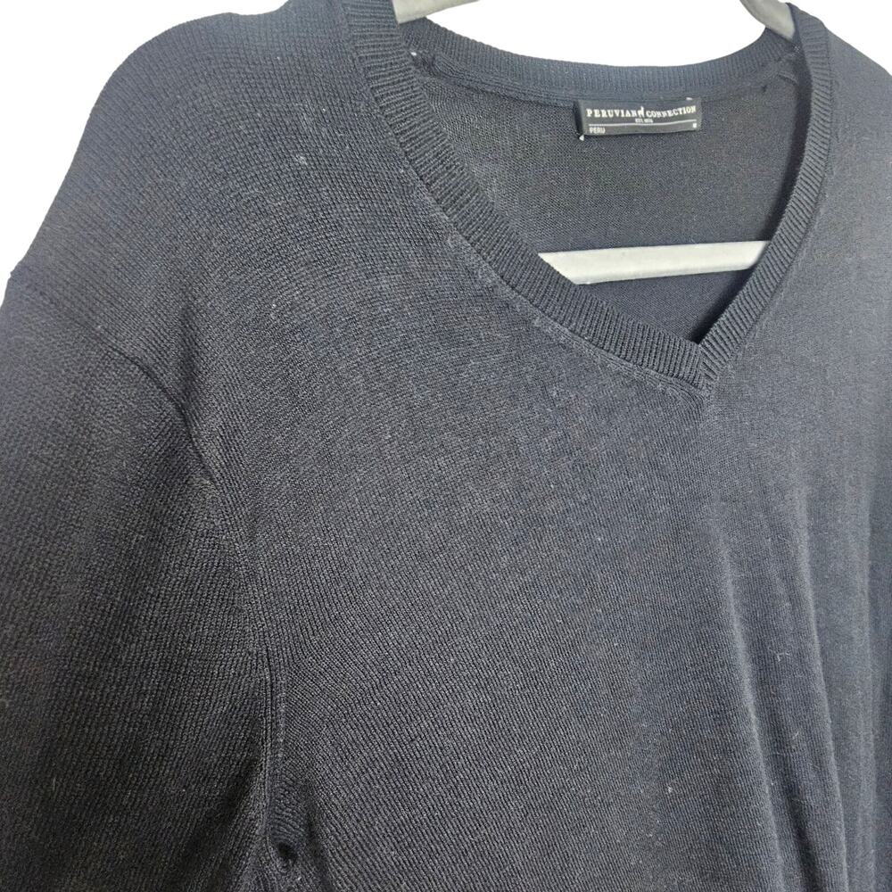 Peruvian Connection Womens Pullover V-Neck Sweater Size M Classic Minimalist - Picture 5 of 8